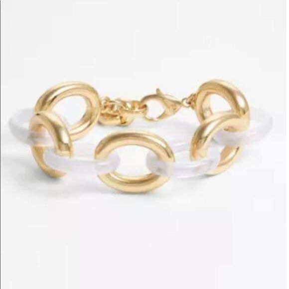 *Lee Angel* Signature Mixed Media Link Bracelet NWT Ivory White - Picture 1 of 6